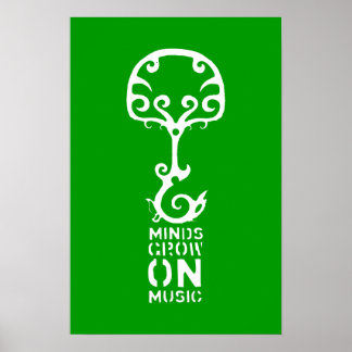 Groene minds groeien op het Poster Muziek