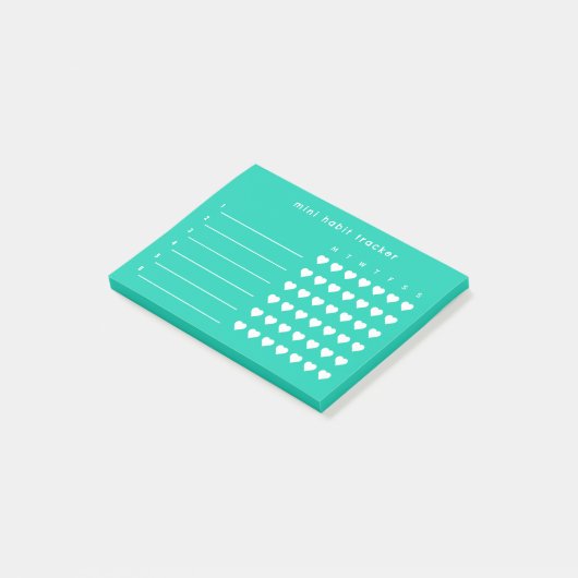 Groene Mini Gewoonte Tracker Plaknotities Post-it® Notes (Schuin)
