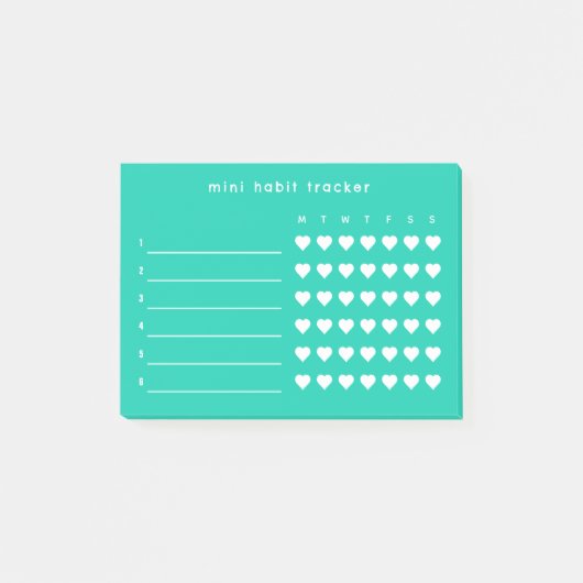 Groene Mini Habit Tracker Sticky Notes (Voorkant)