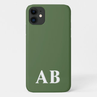 Groene Minimaal Moderne Initiële Monogram Case-Mate iPhone Case