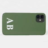 Groene Minimaal Moderne Initiële Monogram Case-Mate iPhone Case (Achterkant (horizontaal))