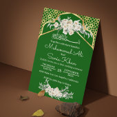 Groene Minimale Bloemen Goud Islamitisch Moslim Br Kaart