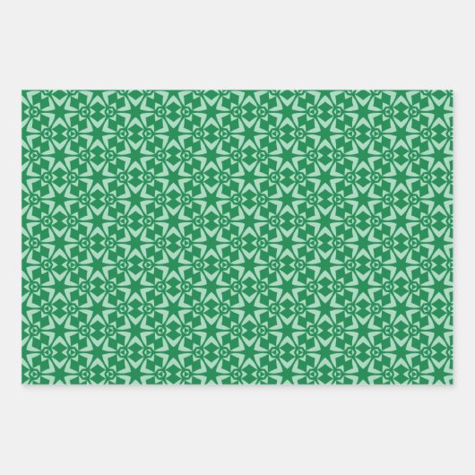 Groene minimale grafische patronen padie inpakpapier vel (Voorkant 2)