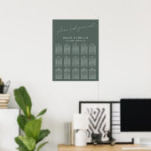 Groene minimale weduwenkaart poster (Thuiskantoor)