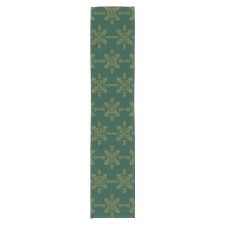 Groene Minimale Zuid-Indiase Kolam Ontwerp Korte Tafelloper