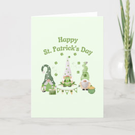Groene minimalist Happy St Patrick's Day Gnomes Kaart