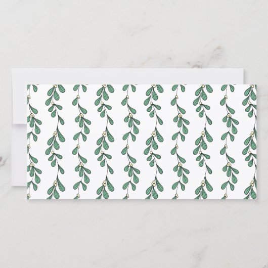 Groene minimalist Mistletoe Merry huwelijkskerst Bedankkaart (Achterkant)