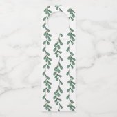 Groene minimalist Mistletoe Merry Kerstmis Flessenhanger (Achterkant)