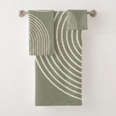 Groene minimalistisch leger bad handdoek (Insitu)