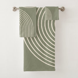 Groene minimalistisch leger bad handdoek