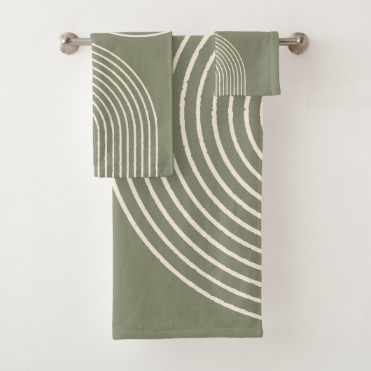 Groene minimalistisch leger bad handdoek (Insitu)