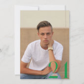 Groene minimalistische '24 Graduation Party gepers Kaart (Achterkant)