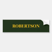 Groene minimalistische aangepaste naam  bumpersticker (Voorkant)