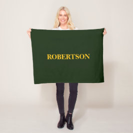 Groene minimalistische aangepaste naam fleece deken