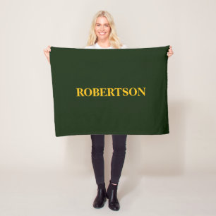 Groene minimalistische aangepaste naam fleece deken