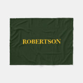 Groene minimalistische aangepaste naam fleece deken (Voorkant (Horizontaal))