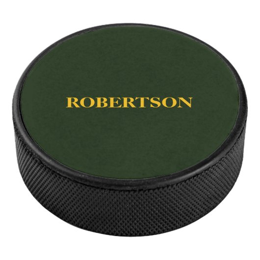 Groene minimalistische aangepaste naam hockey puck (3/4)