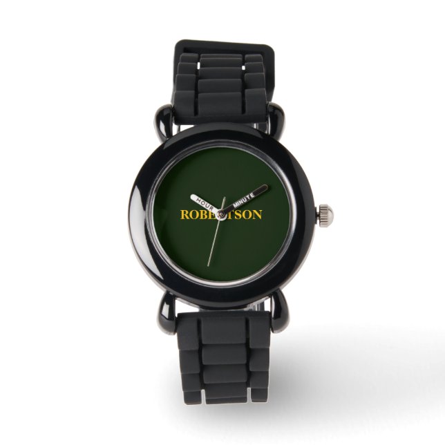 Groene minimalistische aangepaste naam  horloge (Voorkant)