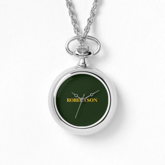 Groene minimalistische aangepaste naam  horloge (Voorkant)