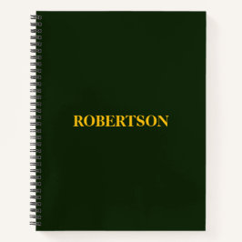 Groene minimalistische aangepaste naam notitieboek