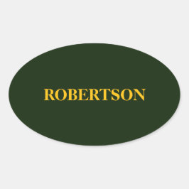 Groene minimalistische aangepaste naam ovale sticker