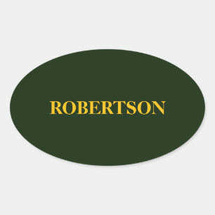 Groene minimalistische aangepaste naam ovale sticker