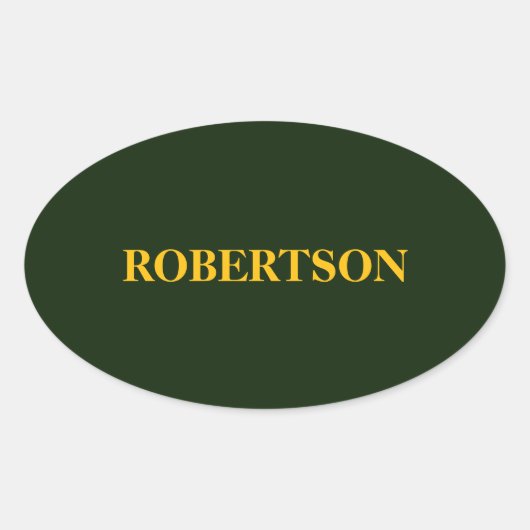 Groene minimalistische aangepaste naam ovale sticker (Voorkant)