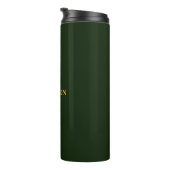 Groene minimalistische aangepaste naam thermosbeker (Geroteerd rechts)