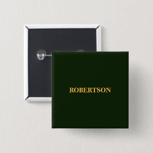 Groene minimalistische aangepaste naam vierkante button 5,1 cm (Voorkant /achterkant)