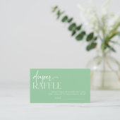 Groene minimalistische Baby showers luierloof Informatiekaartje (Staand voorkant)