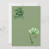 Groene minimalistische bloemgroene eucalyptus  kaart (Achterkant)