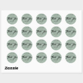 Groene Minimalistische bohemian dank u bruiloft Ronde Sticker (Vel)