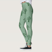 Groene Minimalistische Bomen Leggings (Links)