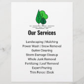 Groene Minimalistische Boom Landschapsarchitectuur Flyer (Achterkant)