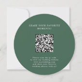 Groene Minimalistische Bruiloft QR Code Behuizing  Kaart (Voorkant)