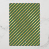 Groene minimalistische collectieve feestdag in de  folie uitnodiging (Achterkant)