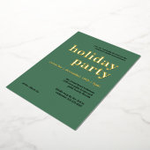 Groene minimalistische collectieve feestdag in de  folie uitnodiging (Gedraaid)