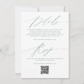 Groene minimalistische dubbelzijdige bruiloft kaart (Achterkant)