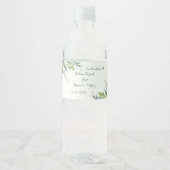 Groene minimalistische elegante bruiloft gunsten r waterfles etiket (Voorkant)