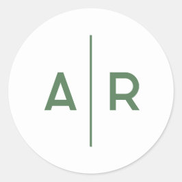 Groene Minimalistische Elegante Enveloppe Zegel, T Ronde Sticker