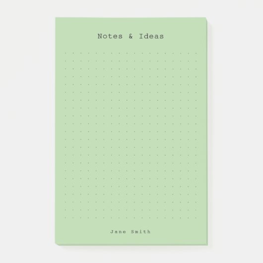 Groene minimalistische en gepersonaliseerde retro  post-it® notes (Voorkant)