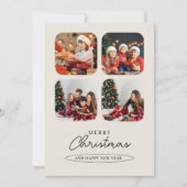 Groene minimalistische fotocollage Vrolijk Kerstfe Feestdagenkaart (Voorkant)