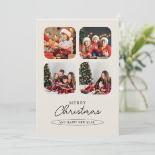 Groene minimalistische fotocollage Vrolijk Kerstfe Feestdagenkaart