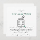 GROENE MINIMALISTISCHE Gefeliciteerd met uw nieuwe Feestdagenkaart (Voorkant / Achterkant)