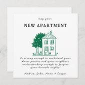 GROENE MINIMALISTISCHE Gefeliciteerd met uw nieuwe Feestdagenkaart (Voorkant / Achterkant)