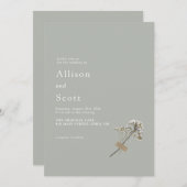 Groene minimalistische handdruk op het handschrift kaart (Voorkant / Achterkant)