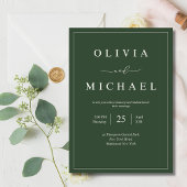 Groene minimalistische huwelijksuitnodiging Modern Kaart