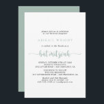 Groene minimalistische kalligrafie Bat Mitzvah Kaart<br><div class="desc">Deze groene,  minimalistische kalligrafiervleermuis mitzvah-uitnodiging is perfect voor een rotte vleermuis mitzvah. Het eenvoudige en elegante ontwerp kenmerkt klassieke en fancy manuscripttypografie in groen en wit.</div>