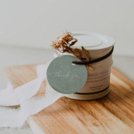 Groene minimalistische kalligrafie Weddenschap Har Bedankjes Labels