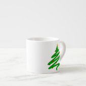 Groene minimalistische kerstboom Doodle Espresso Kop (Voorkant rechts)